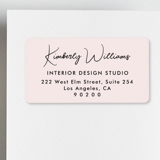 Modern Script Professional Business Return Address ラベル