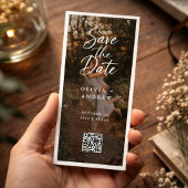 Modern Script QR Code Photo Bookmark Save the Date セーブザデート