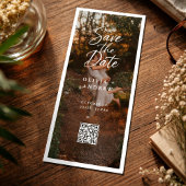 Modern Script QR Code Photo Bookmark Save the Date セーブザデート
