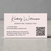 Modern Script QR Code Professional Pink 名刺