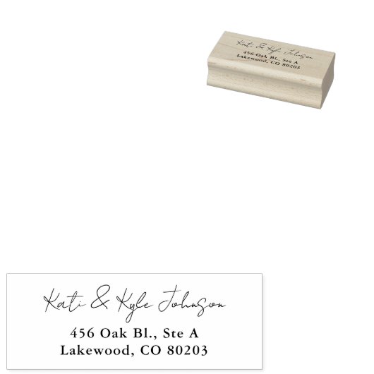 Modern Script Return Address Rubber Stamp ラバースタンプ (押印)