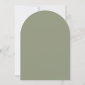 Modern Script Sage Green Formal Arch Wedding 招待状 (裏面)
