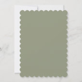 Modern Script Sage Green Formal Wedding 招待状 (裏面)