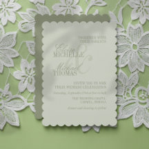 Modern Script Sage Green Formal Wedding