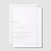 Modern Script Sage Green Minimalistic Wedding ベラム紙招待状 (オフセット)
