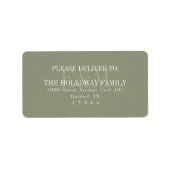Modern Script Sage Green Monogram Wedding ラベル (正面)