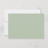 Modern Script Sage Green Wedding 出欠カード (裏面)