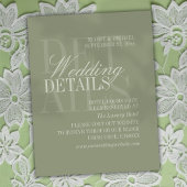 Modern Script Sage Green Wedding Details QR エンクロージャーカード