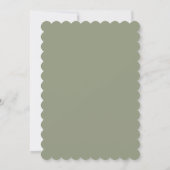 Modern Script Sage Green Wedding Photo セーブザデート (裏面)