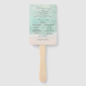 Modern Script Sand Hearts Beach Wedding Program ハンドファン (裏面)