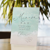 Modern Script Sand Hearts Bridal Shower Mimosa Bar 台座サイン
