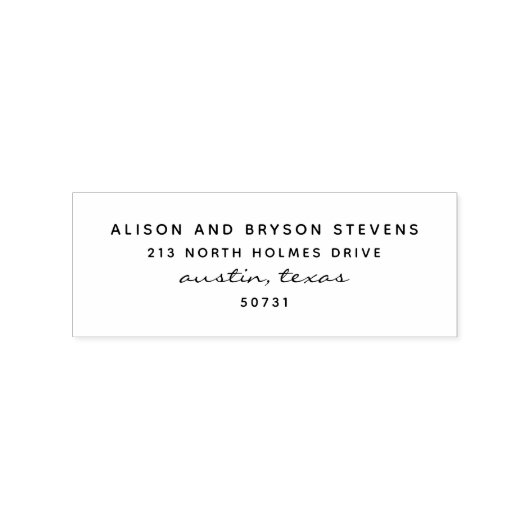 Modern Script Sans Serif Absenderstempel ラバースタンプ (インプリント)