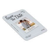 Modern Script Save the Date Retro Photo Wedding マグネット (右側)