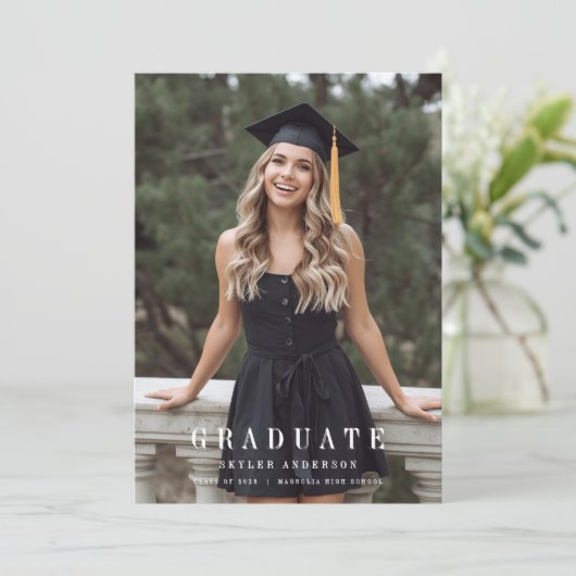 Modern Script Senior Photo Graduation  招待状 (スタンド正面)