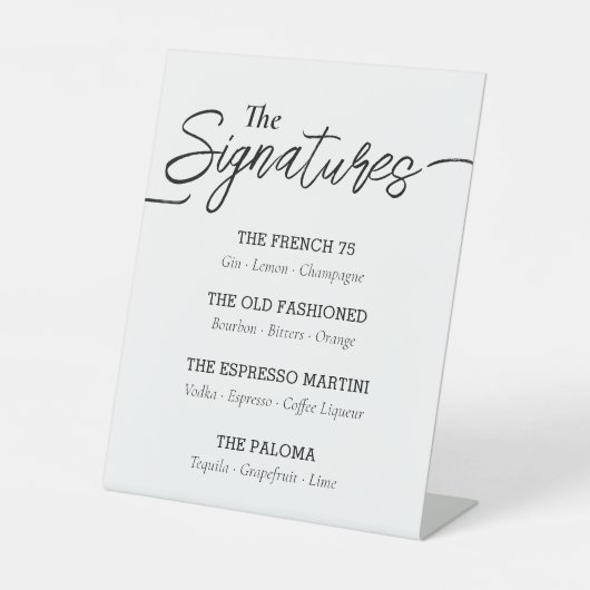 Modern Script Signature Drinks Event 台座サイン (正面)
