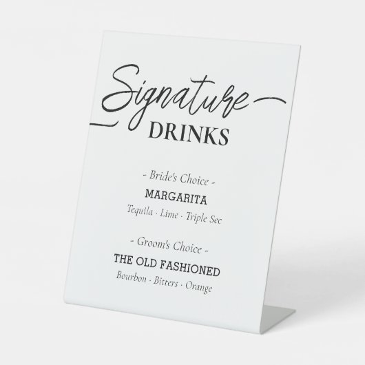 Modern Script Signature Drinks Party 台座サイン (正面)