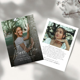 Modern Script Simple Photo Graduation  サンキューカード