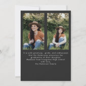 Modern Script Simple Photo Graduation Announcement 招待状 (裏面)