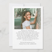 Modern Script Simple Photo High School Graduation サンキューカード (裏面)