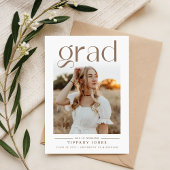 Modern Script Simple Photo Nursing Graduation 案内状