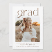 Modern Script Simple Photo Nursing Graduation 案内状 (正面)