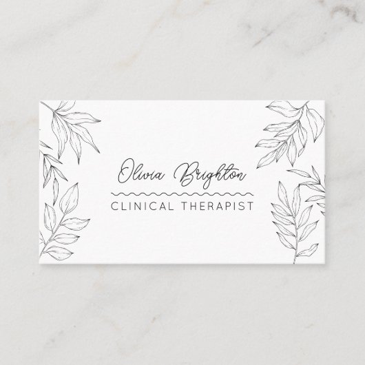 Modern Script Simple Therapist 名刺 (正面)