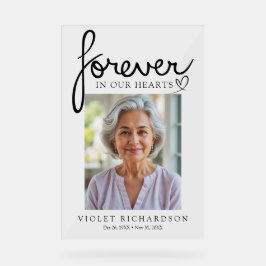 Modern Script Sympathy Photo Memorial アクリルサイン