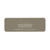 Modern Script Taupe Professional Business ラベル (正面)