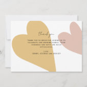 Modern Script Thank You 3 Photos Baby Shower サンキューカード (裏面)