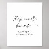 Modern Script This Candle Burns Wedding Memorial ポスター (正面)