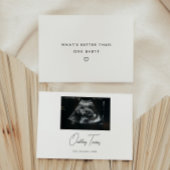 Modern Script Twins Minimalistic Baby Pregnancy 案内状