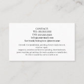 Modern Script Typography Business Card 名刺 (裏面)