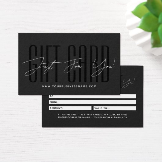 Modern script typography business gift card  (デスク)