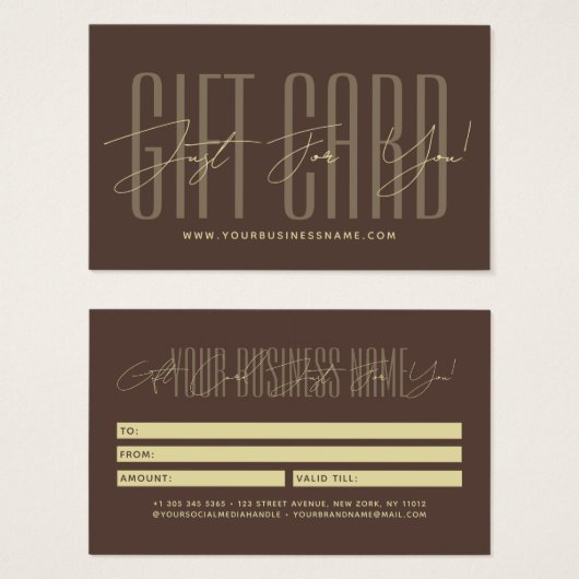 Modern script typography business gift card  (正面&裏面)