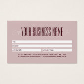 Modern script typography business gift card  (裏面)
