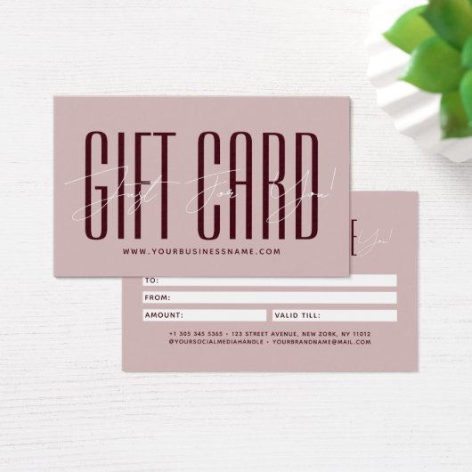 Modern script typography business gift card  (デスク)