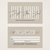 Modern script typography business gift card  (正面&裏面)