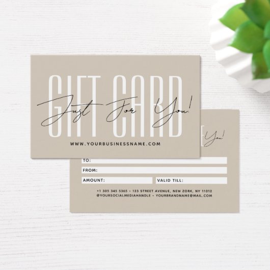 Modern script typography business gift card  (デスク)