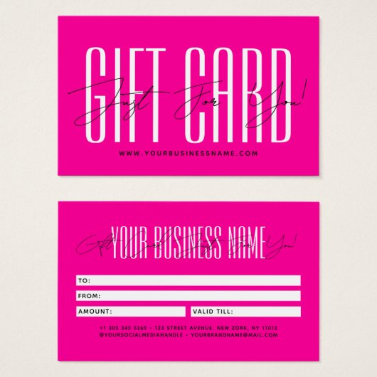 Modern script typography business gift card  (正面&裏面)