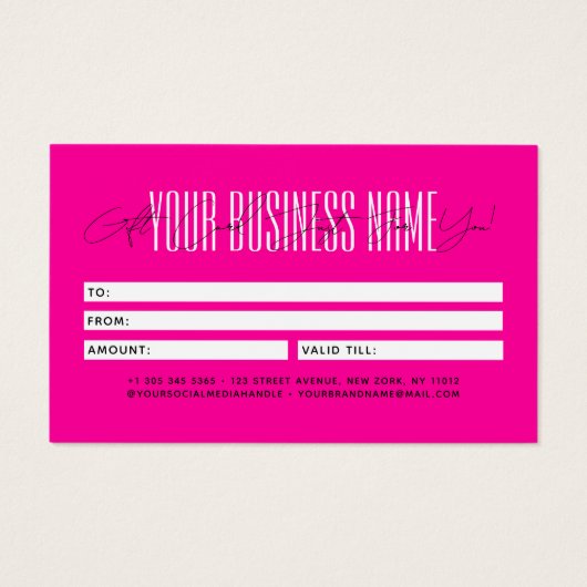 Modern script typography business gift card  (裏面)