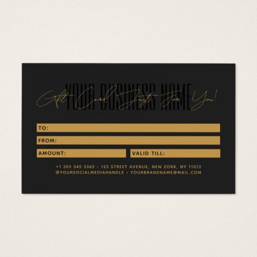Modern script typography business gift card  (裏面)