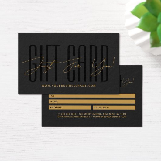 Modern script typography business gift card  (デスク)