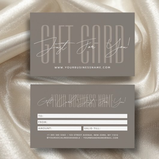 Modern script typography business gift card 