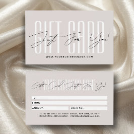 Modern script typography business gift card 