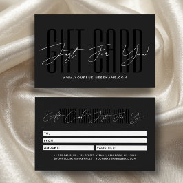 Modern script typography business gift card 