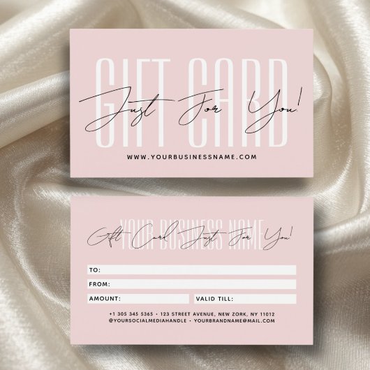 Modern script typography business gift card 