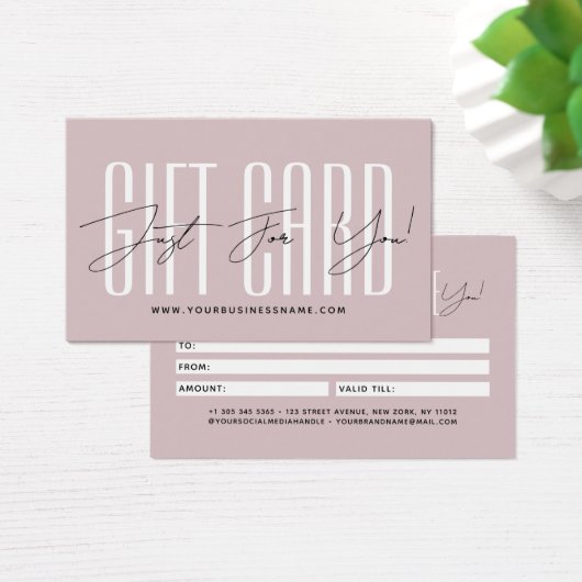 Modern script typography business gift card  (デスク)