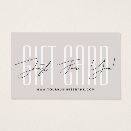 Modern script typography business gift card  (正面)