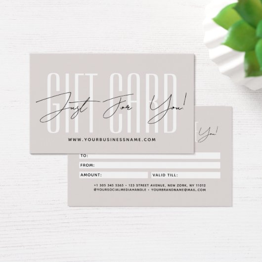 Modern script typography business gift card  (デスク)