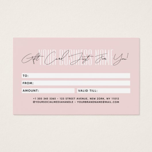 Modern script typography business gift card  (裏面)